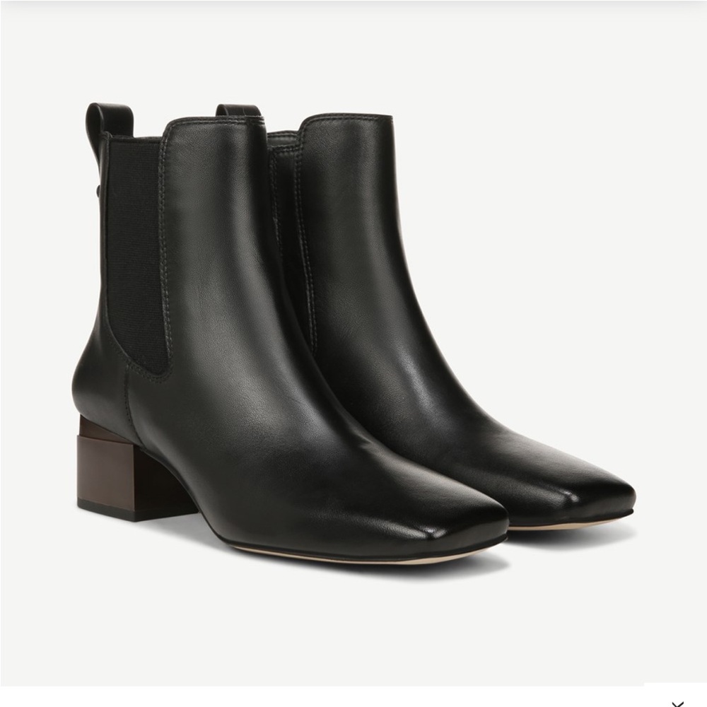 Franco Sarto Waxton Ankle Boots, Sz 10 Black Leather, like new